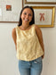 Yellow Jacquard Tank Top Shirts & Tops